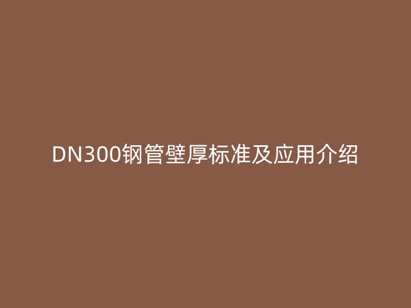 DN300鋼管壁厚標準及應(yīng)用介紹