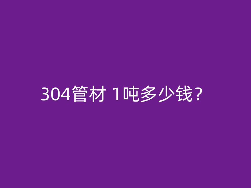 304管材 1噸多少錢？